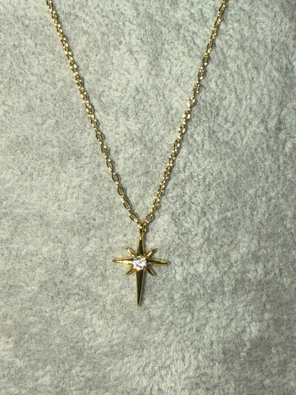 Gold-Tone North Star Crystal Pendant Necklace - Picture 3 of 7